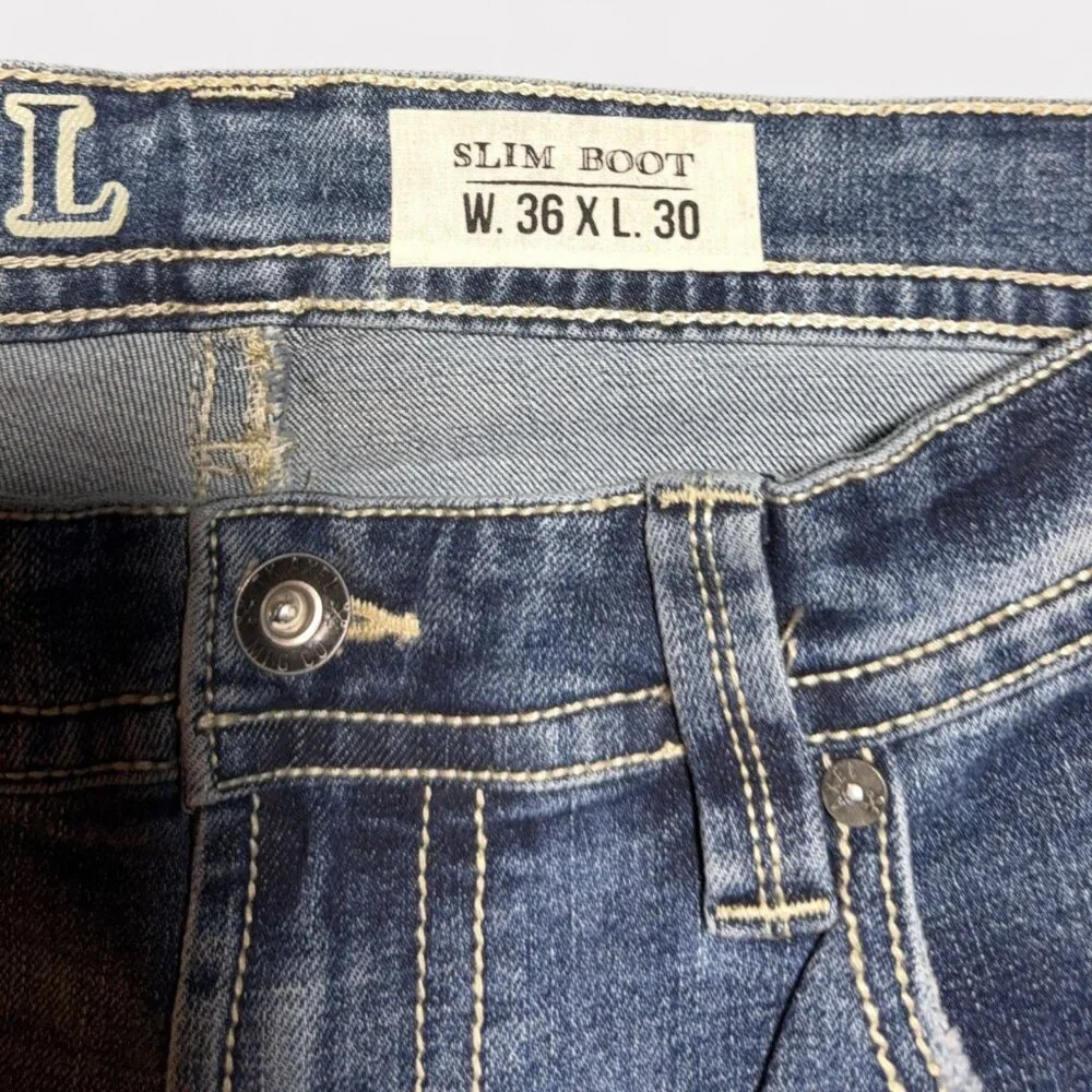 Axel Mens Slim Boot Stretch Jeans W36 x L30 Denim Blue - Picture 5 of 8